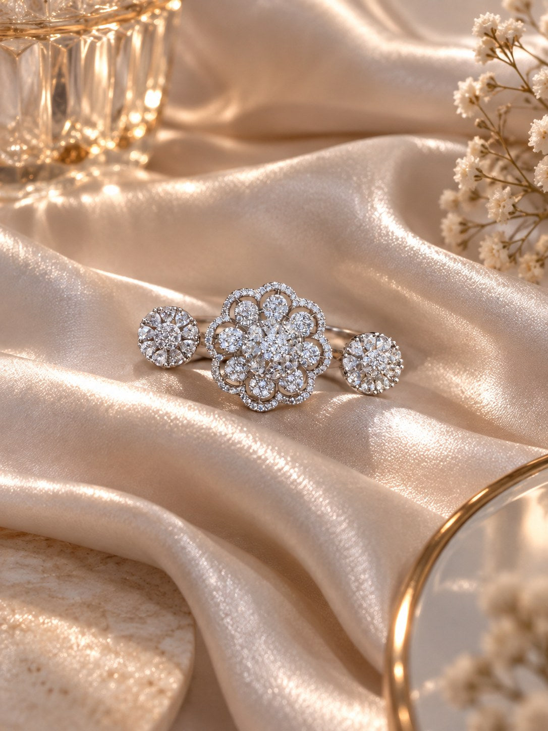 Silver Floral Statement Ring