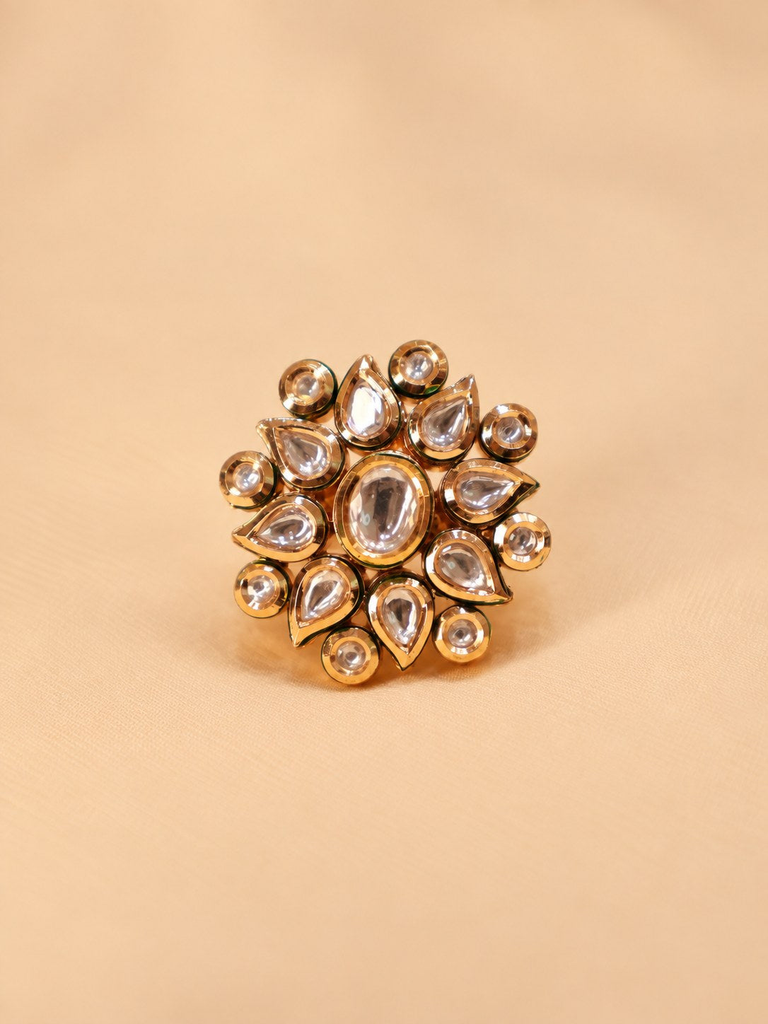 Antique Gold Floral Statement Ring
