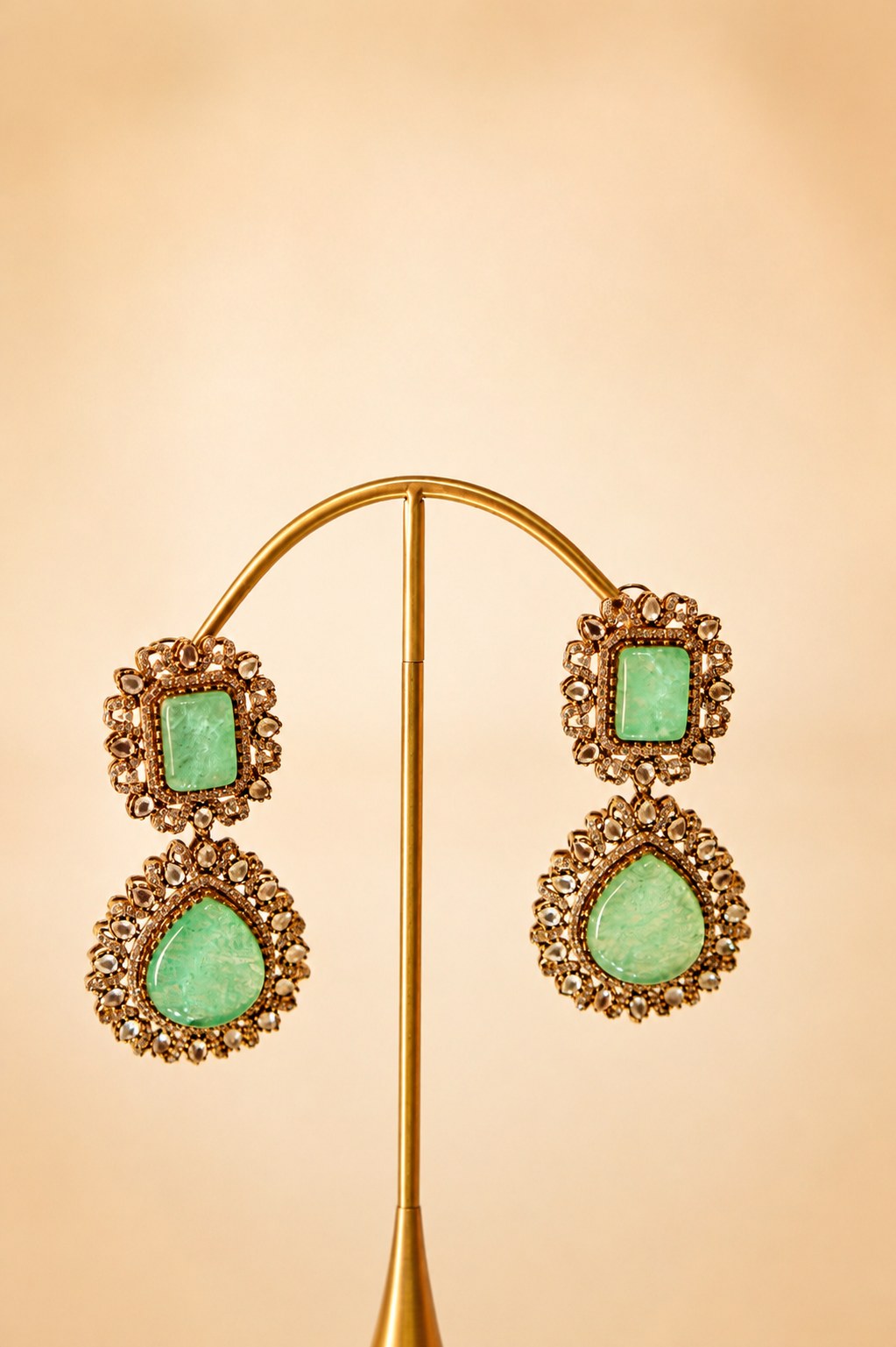Emerald Victorian Drop Earrings
