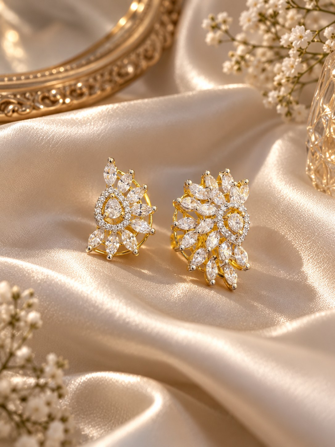 Regal Gold-Finish Floral Statement Ring