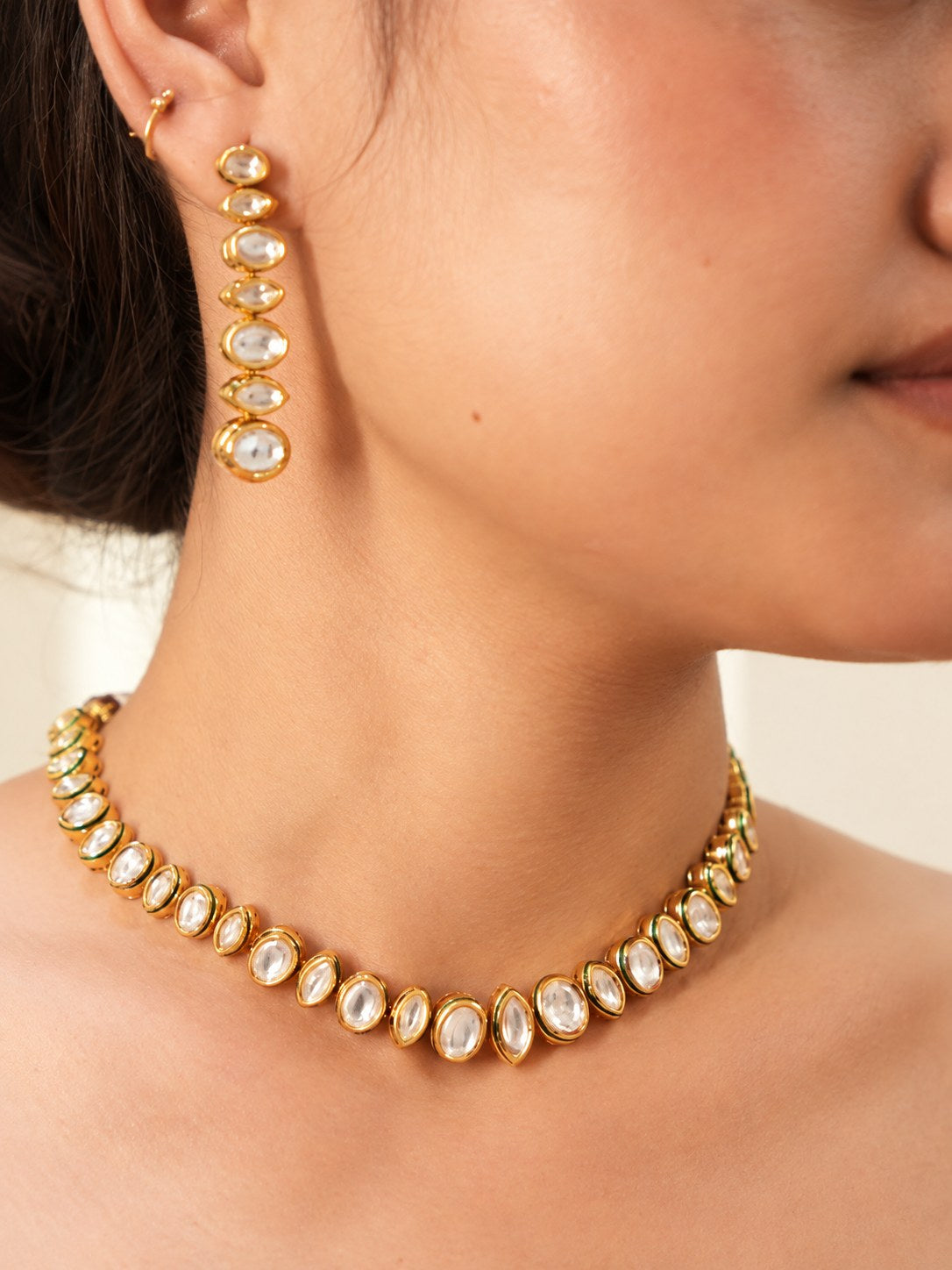 Elegant Green Kundan Choker Set