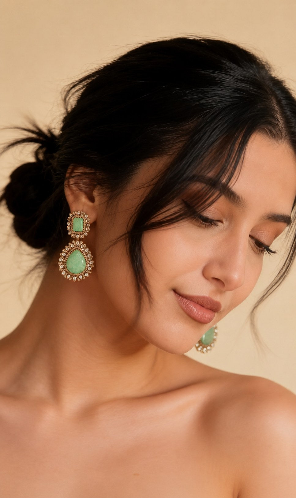 Emerald Victorian Drop Earrings