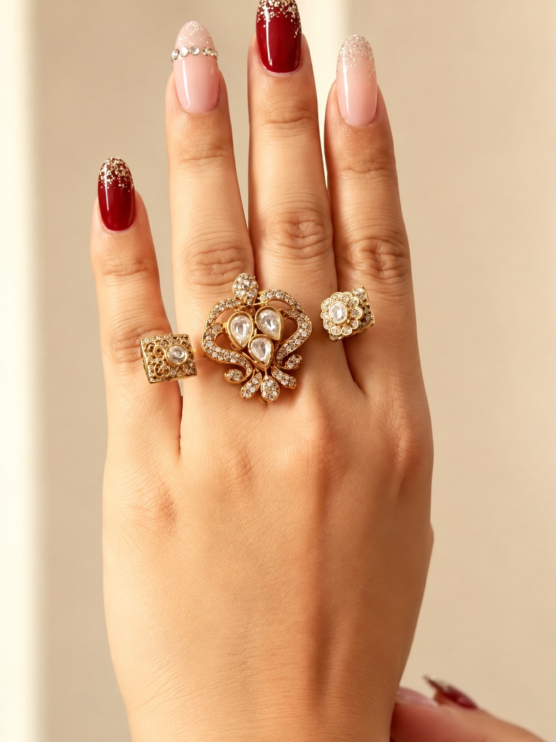 Regal Floral Statement Ring