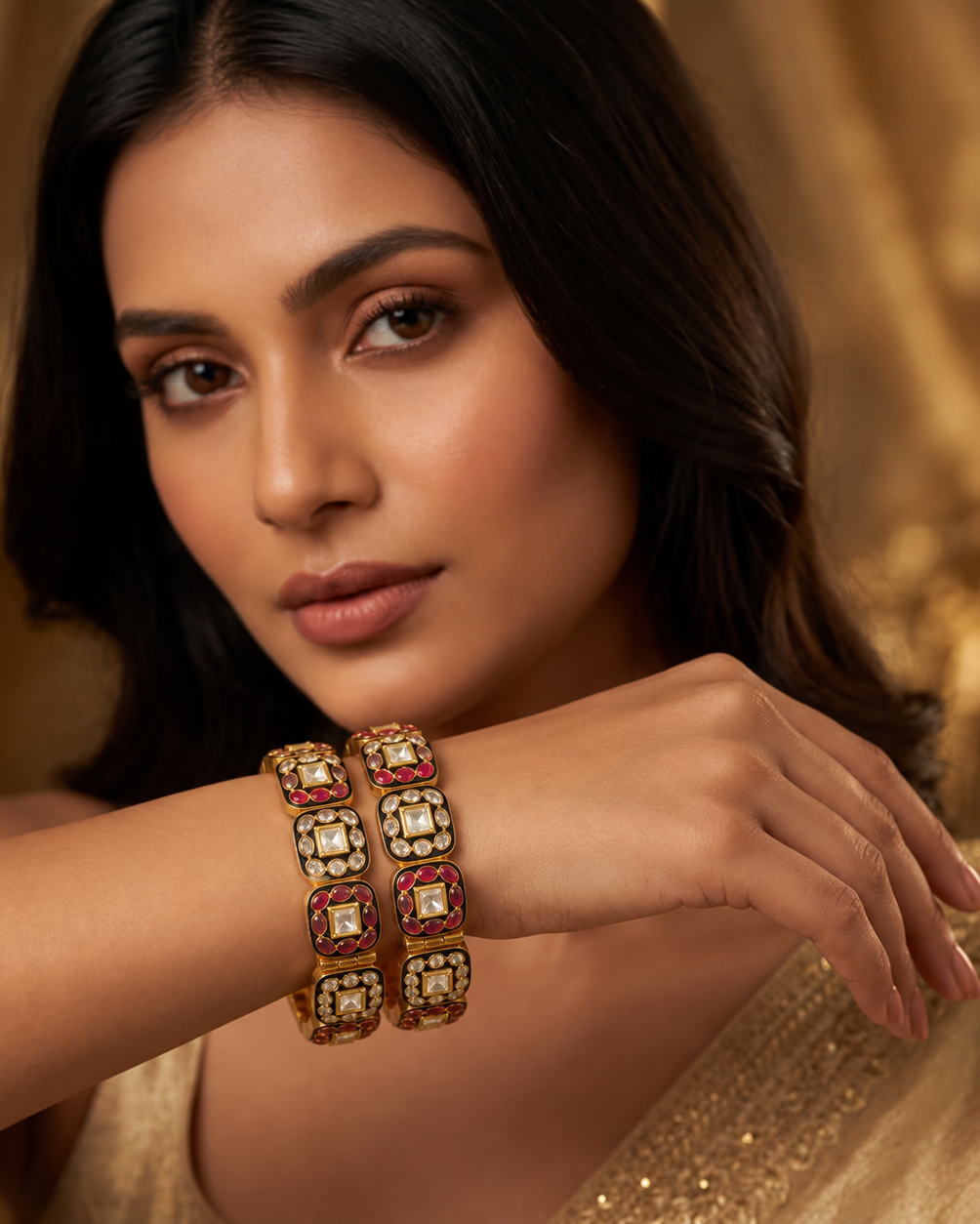 Heritage Square Kundan Statement Bangles