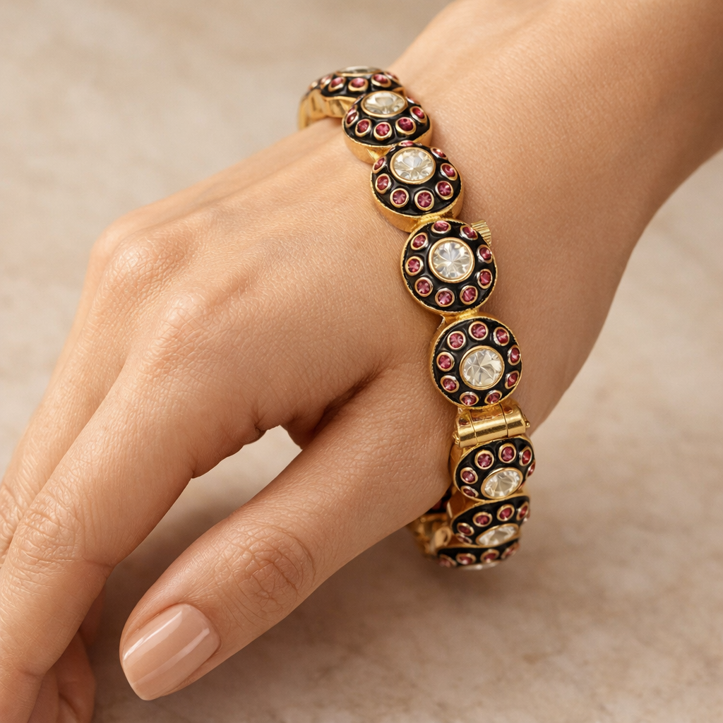 Floral Royale Kundan Statement Bangles