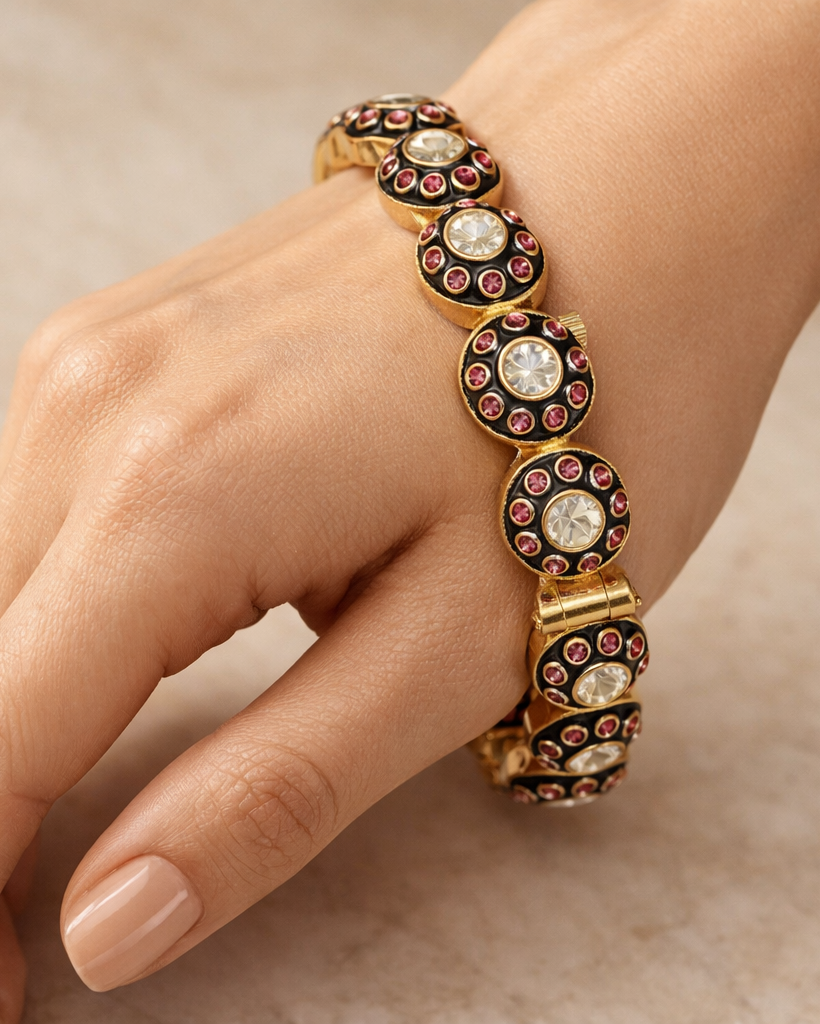Floral Royale Kundan Statement Bangles