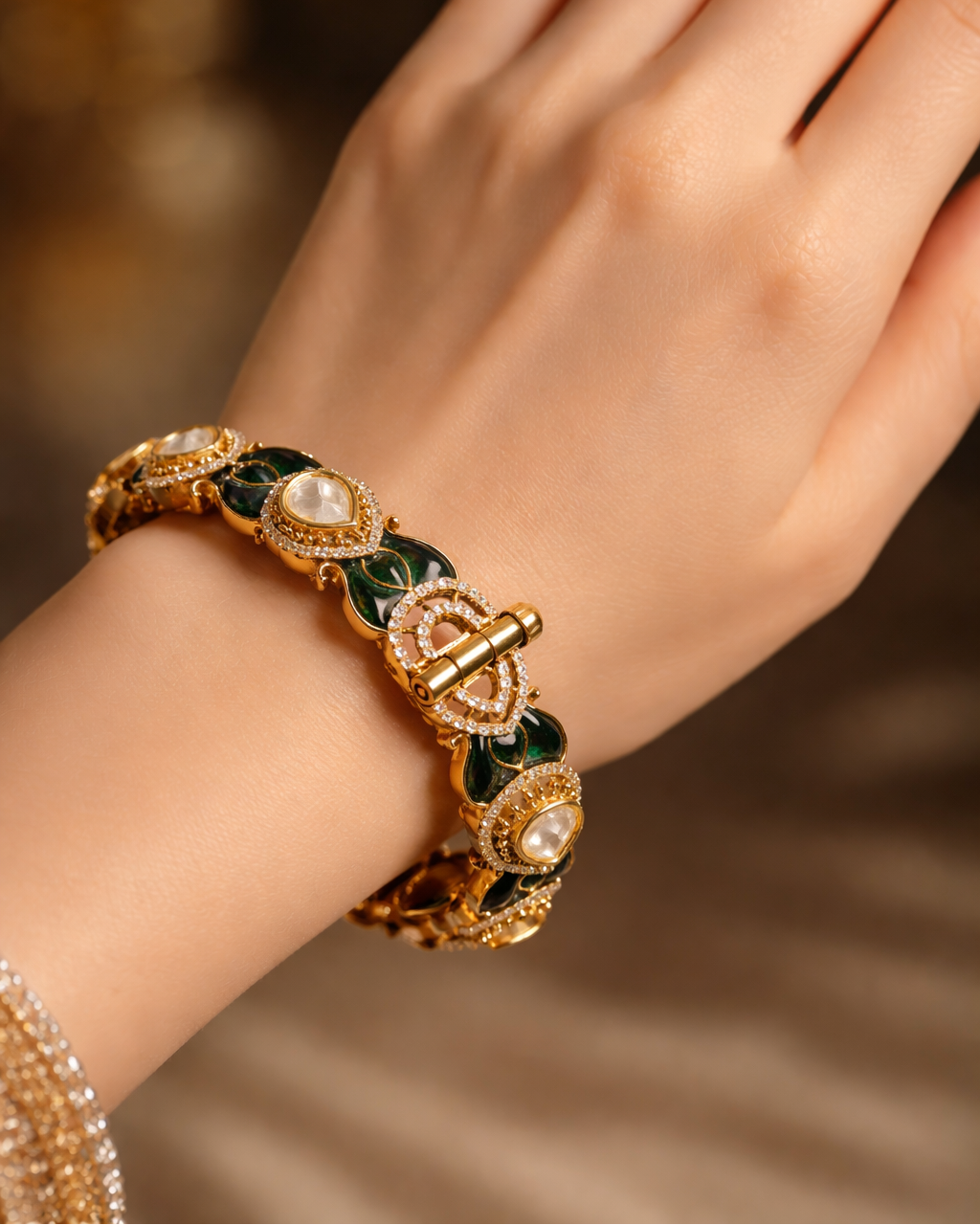 Emerald Regal Victorian Statement Bangles