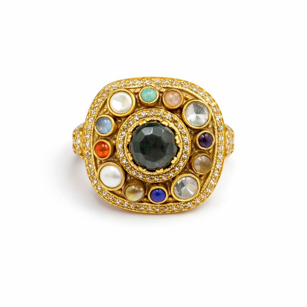 Bold Ethnic Sabhyasachi Gemstone Centerpiece
