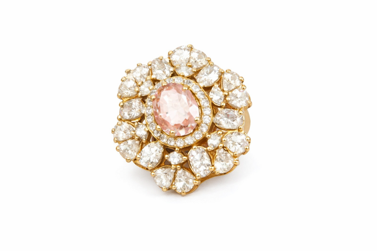 Classic floral gemstone statement ring