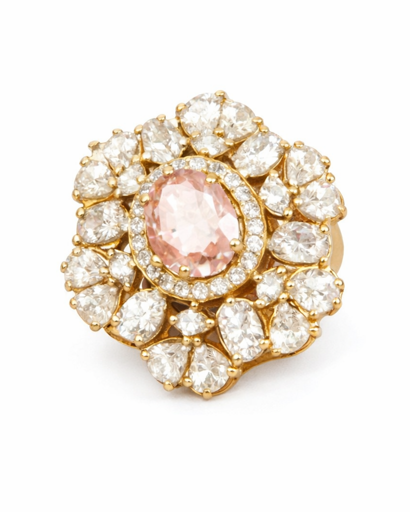 Classic floral gemstone statement ring