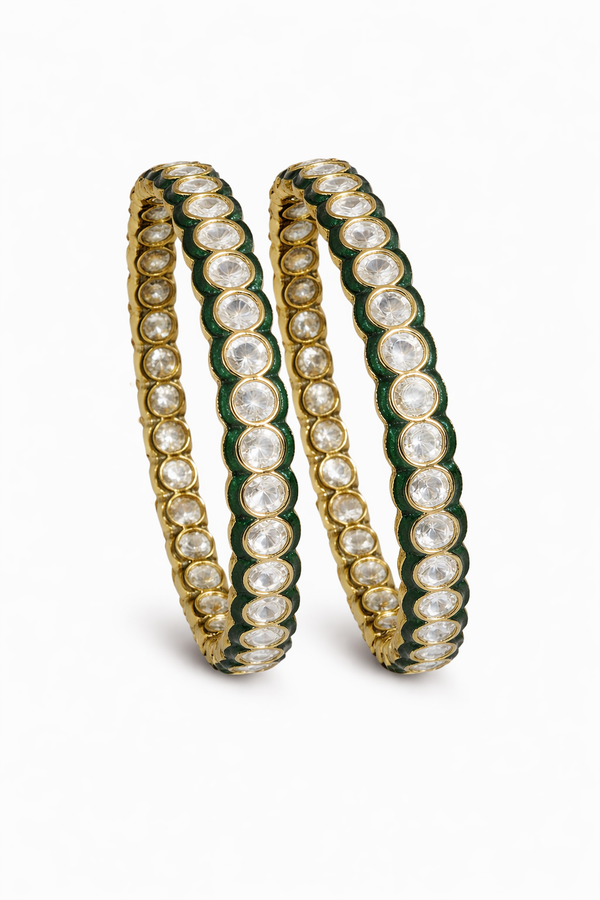 Emerald Line Classic Kundan Bangles