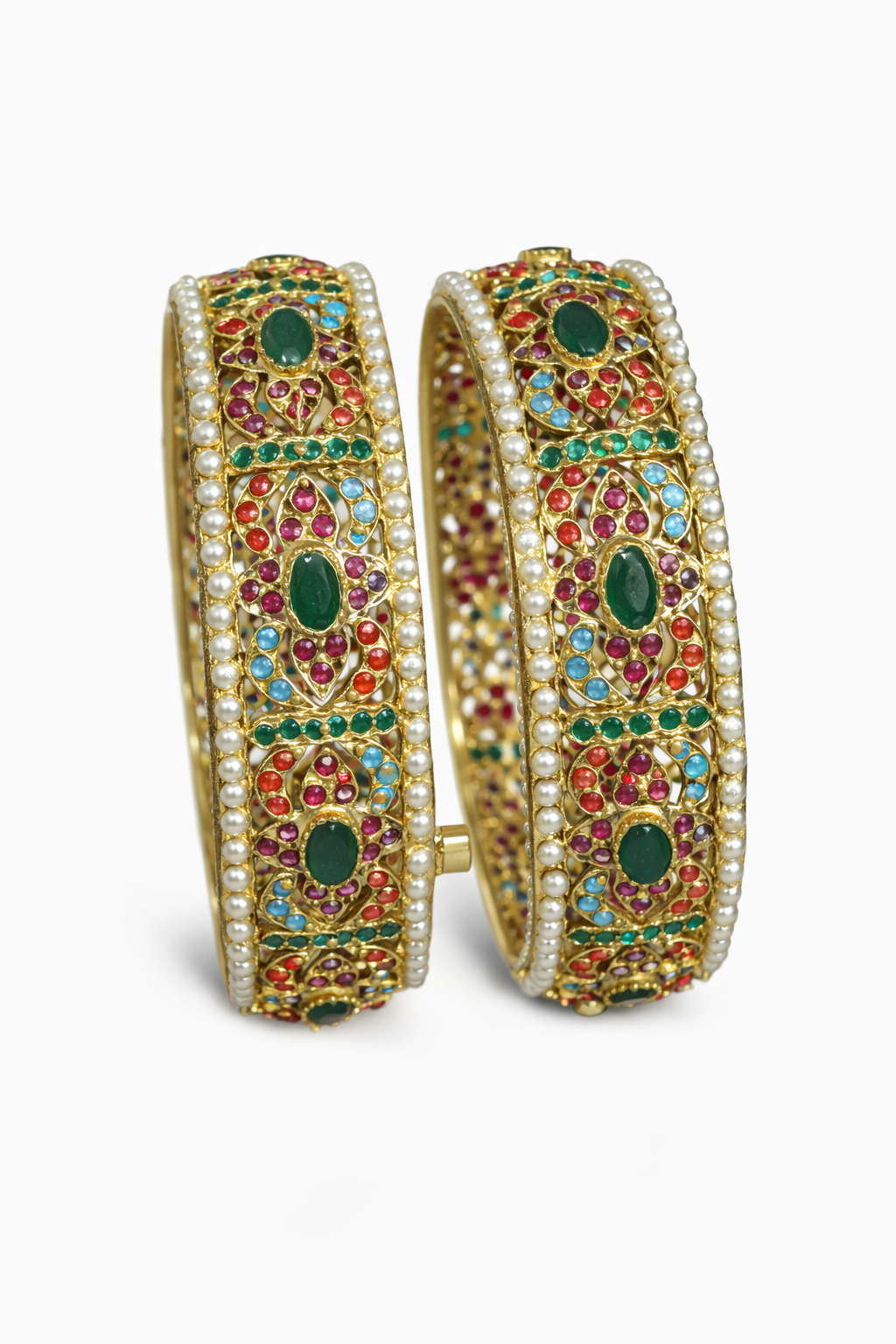 Navratna Heritage Jadau Statement Bangles