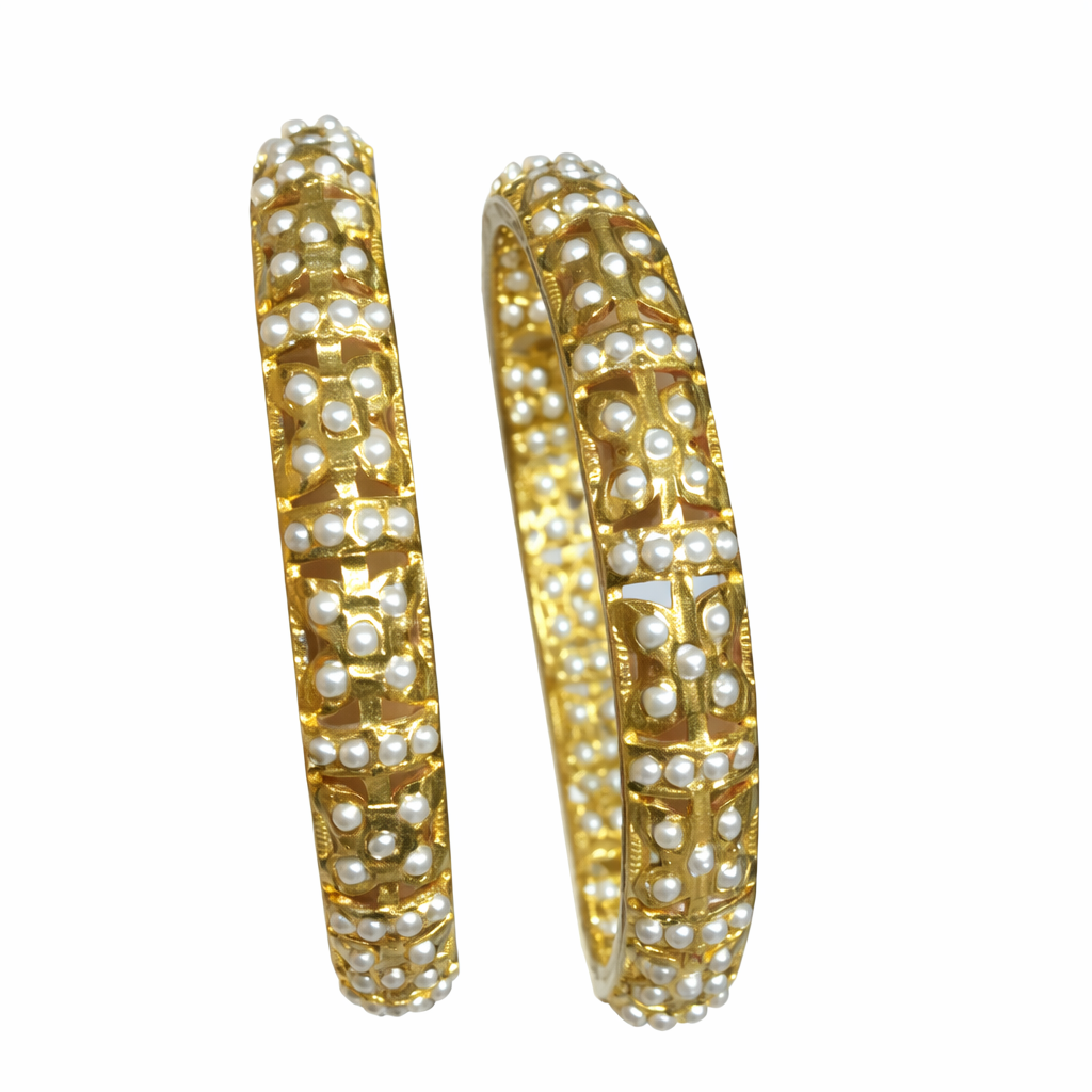 Classic Pearl Jadau Traditional Bangles