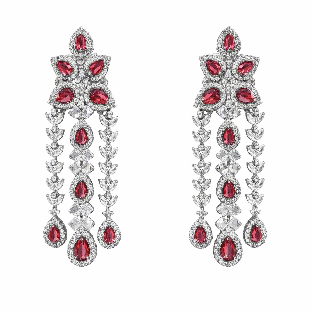 Ruby Cascade American Diamond Set
