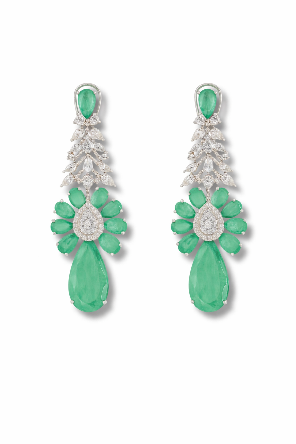 Emerald Bloom American Diamond Set