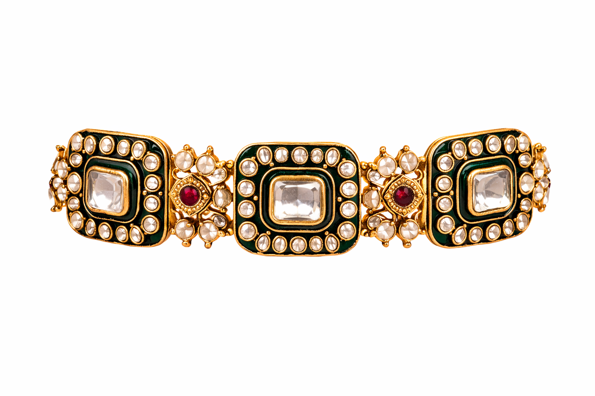 Minimal luxe kundan collar choker with earrings