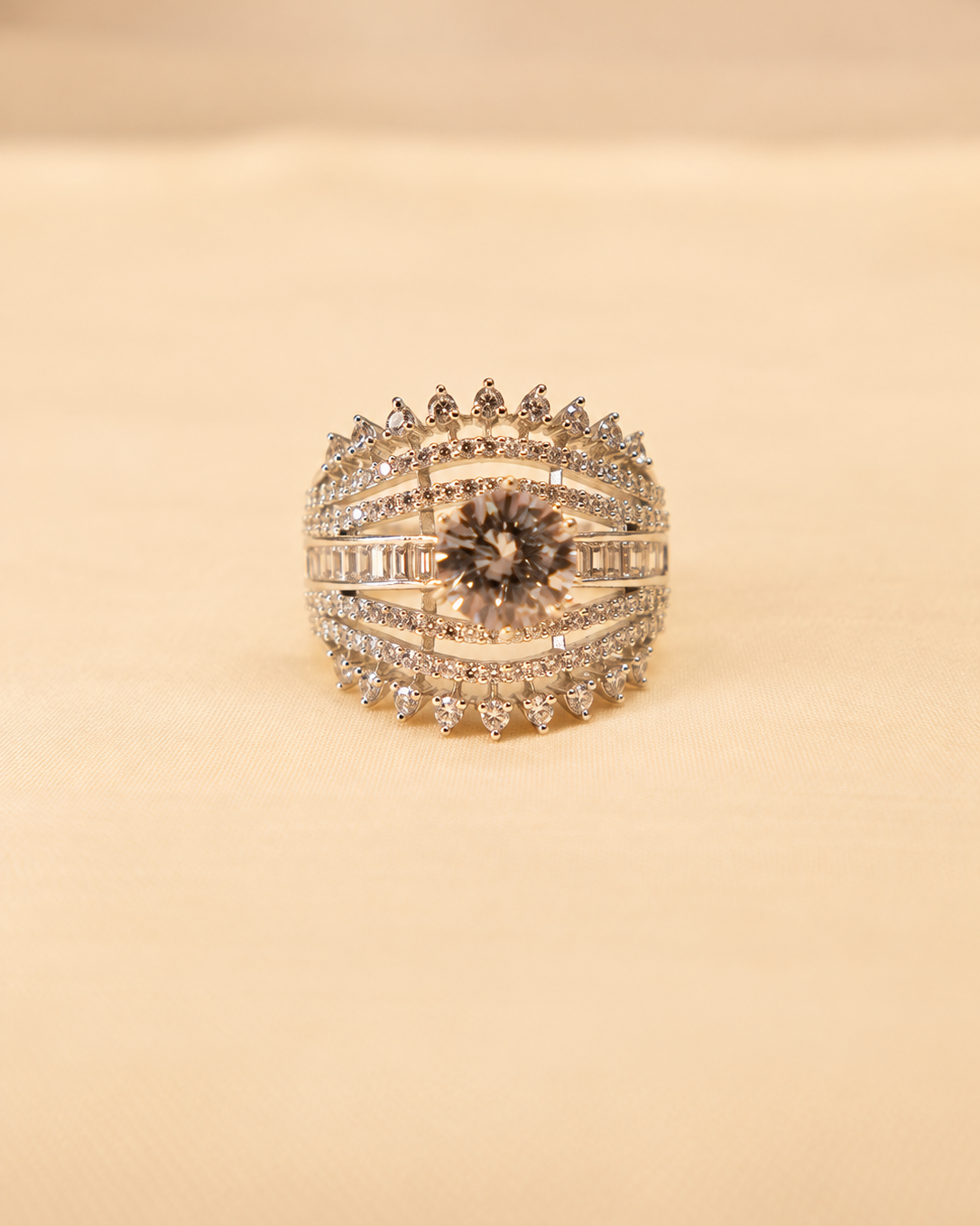 Antique Gold Layered Statement Ring