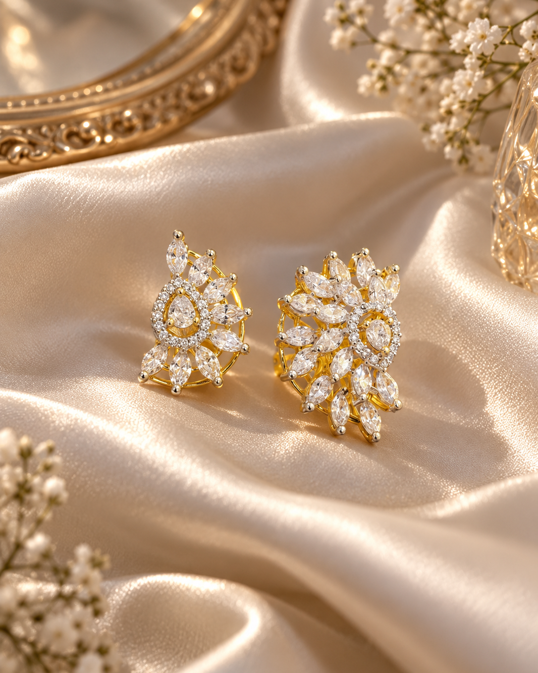 Regal Gold-Finish Floral Statement Ring