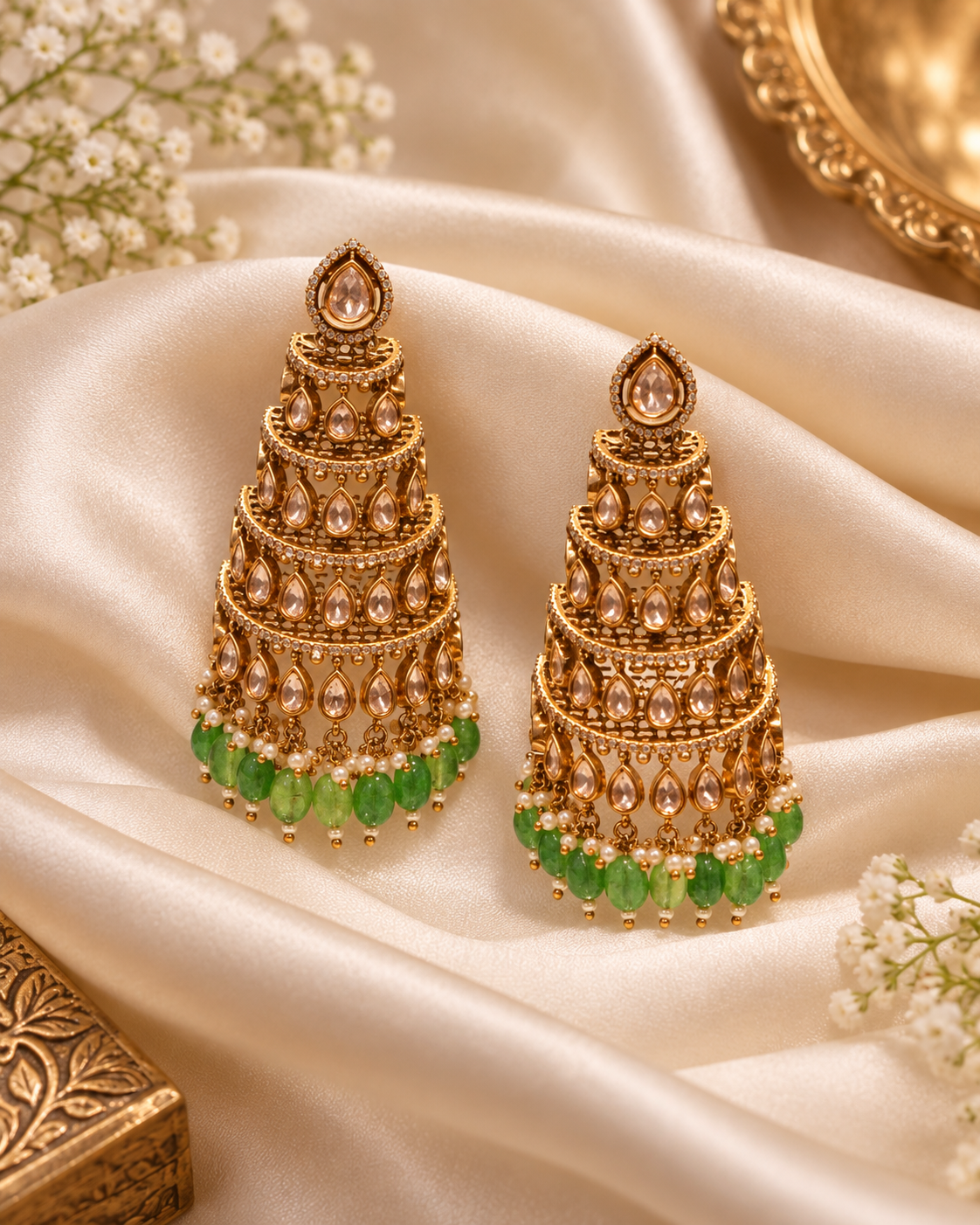 Victorian Tiered Pyramid Chandelier Earrings