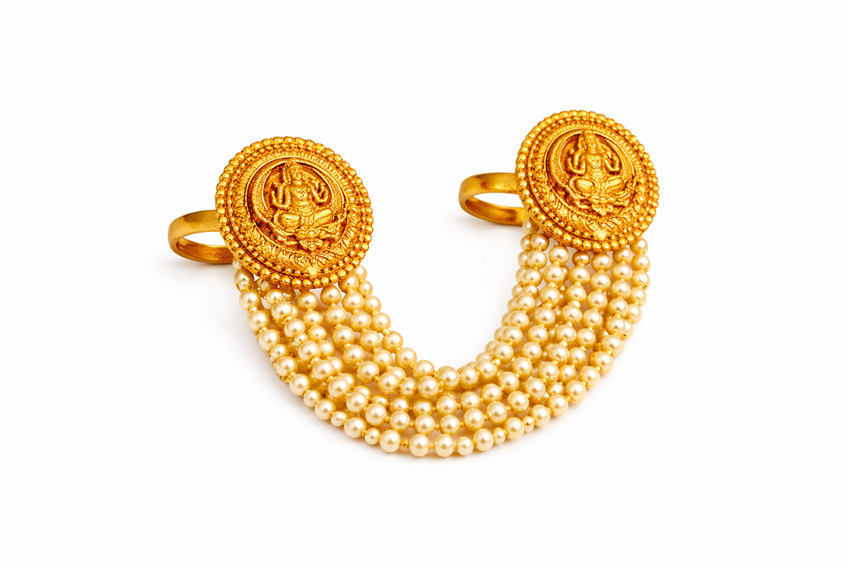 Antique temple design adjustable double ring