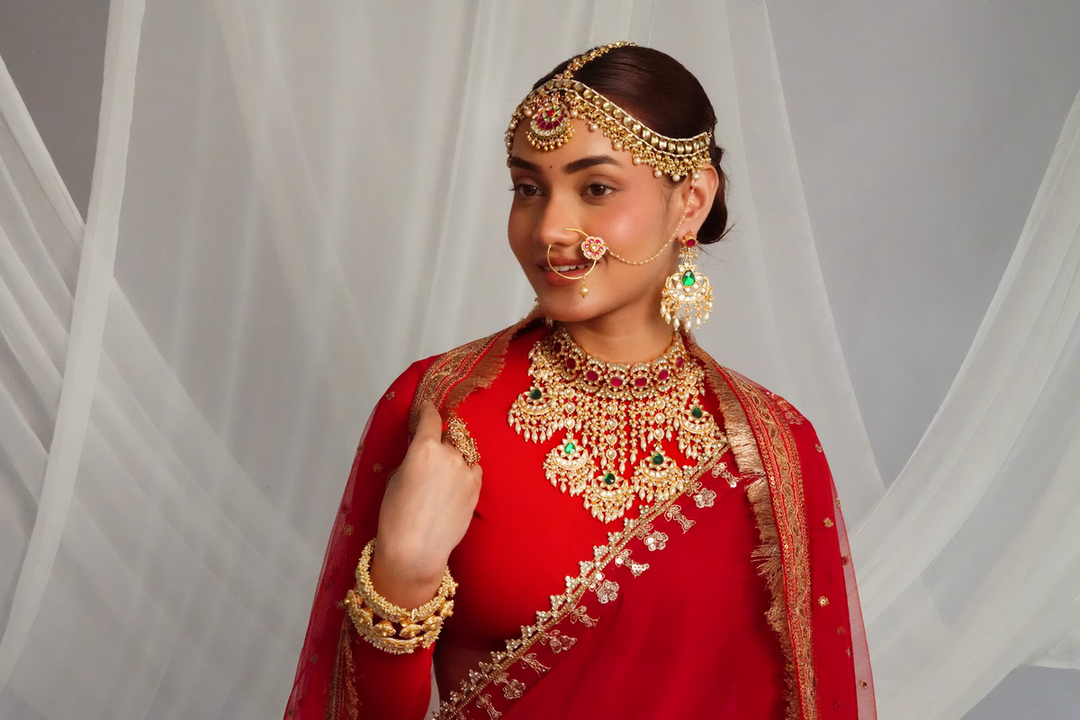 Emerald Royale Kundan Bridal Jewellery Set