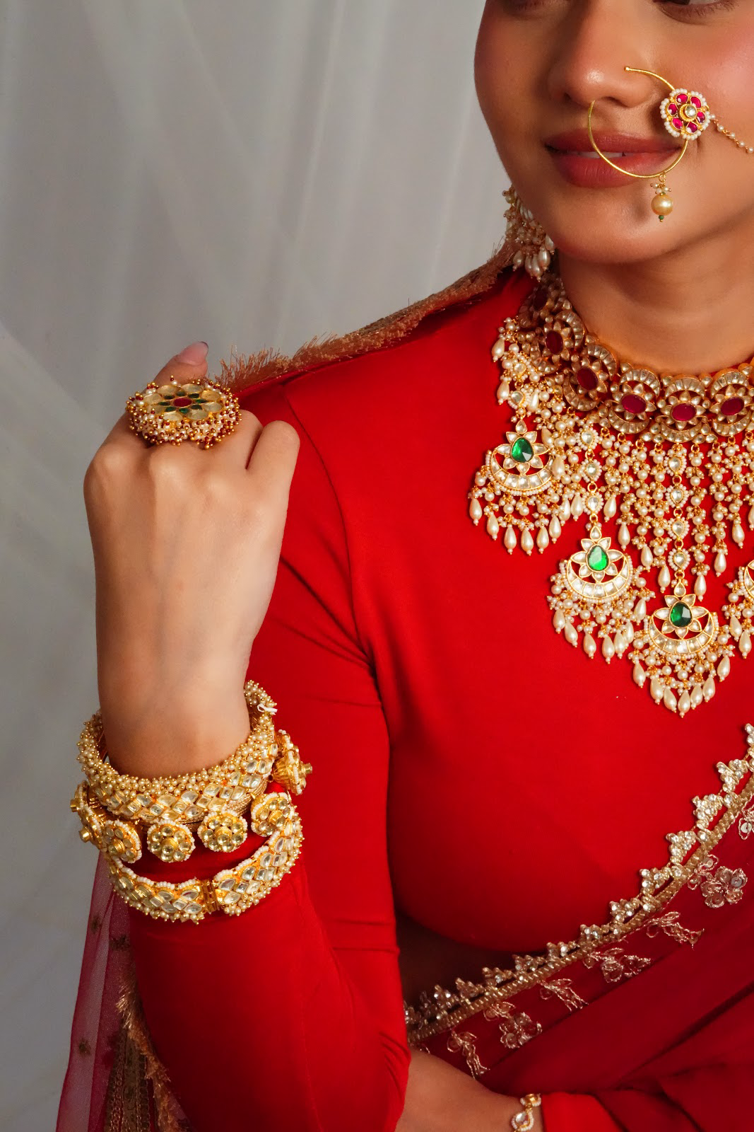 Emerald Royale Kundan Bridal Jewellery Set