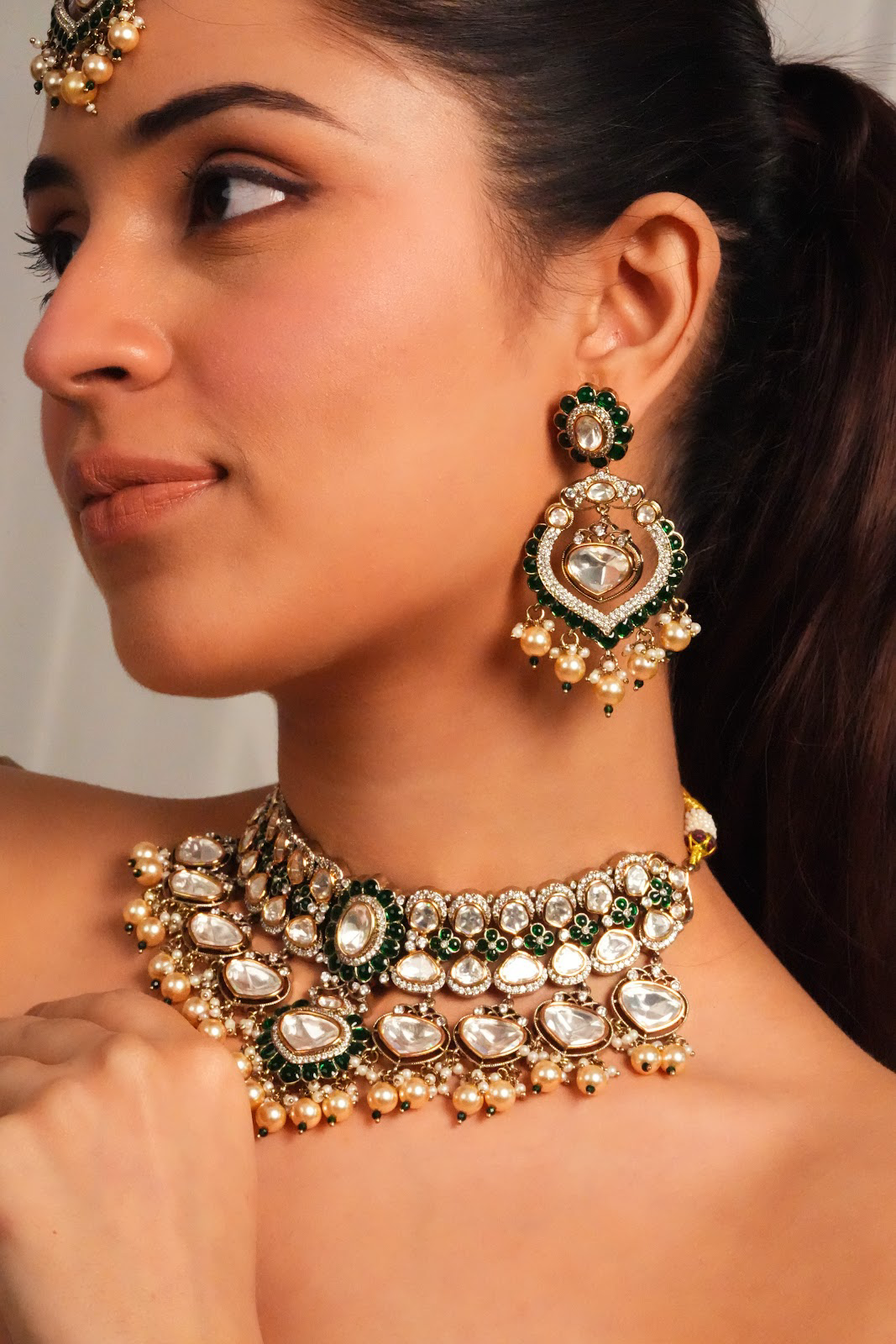 Emerald Heirloom Victorian Bridal Set