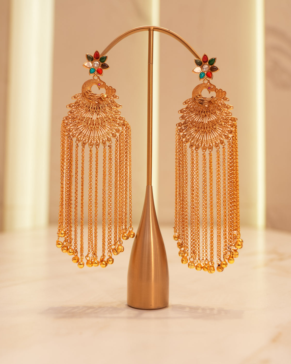 End of Season Sale – Amrapali-Inspired Peacock Tassel Earrings