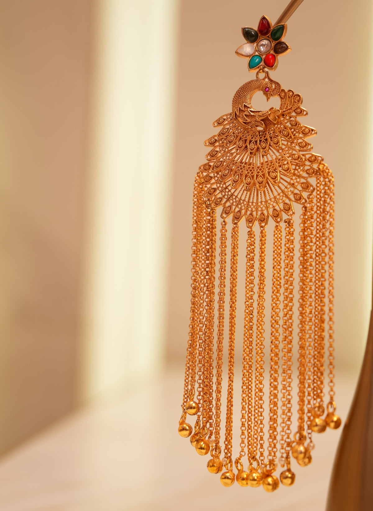 End of Season Sale – Amrapali-Inspired Peacock Tassel Earrings