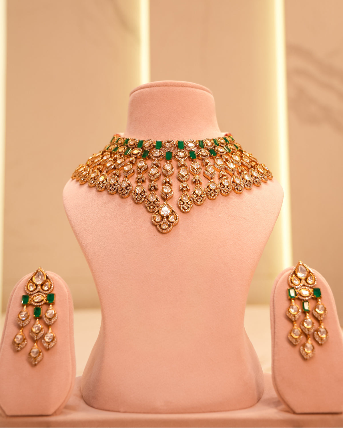 New Arrival – Exquisite Moissanite Bridal Necklace Set featuring a statement necklace with matching earrings