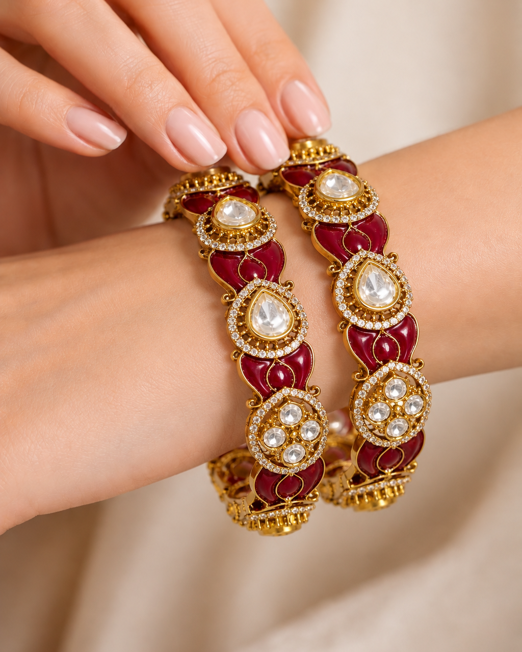 Ruby Regal Victorian Statement Bangles
