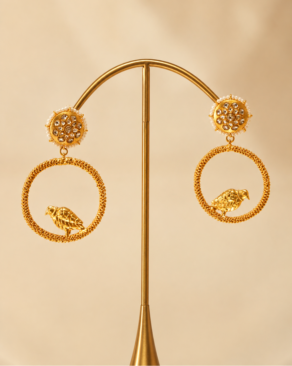 Antique Gold American Diamond Hoop