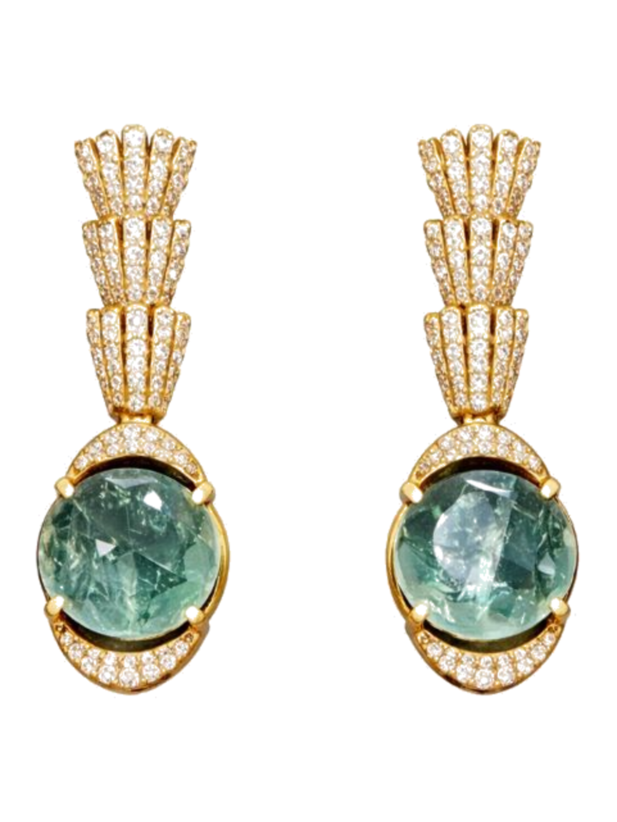 Aqua Stone Pendant Sleek Modern Necklace with Earrings