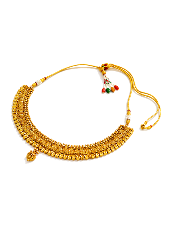 Traditional South Gold necklace with earrings