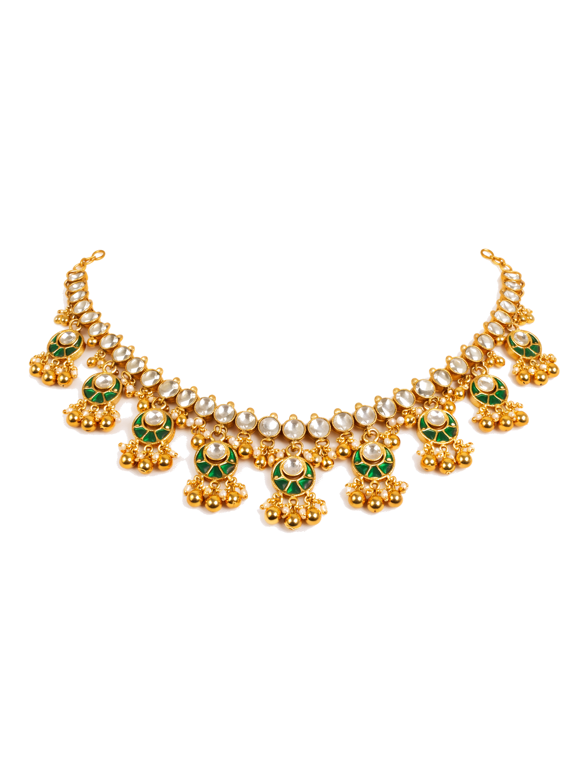Heritage temple motif designer neckpiece with earrings