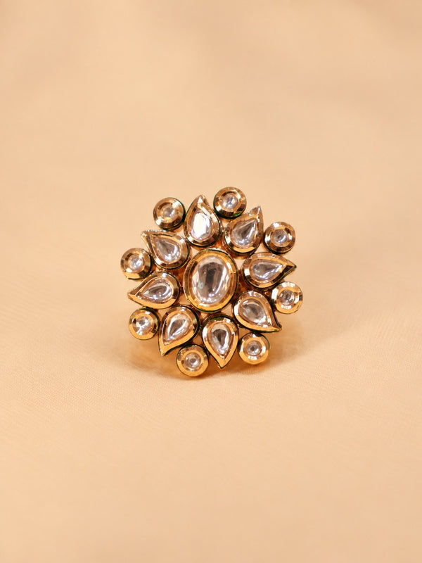 Antique Gold Floral Statement Ring