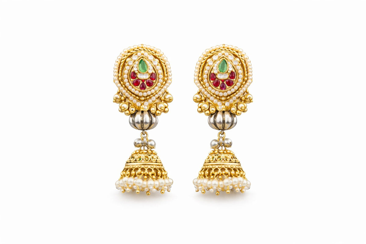 Regal ethnic handcrafted necklace design with earrings