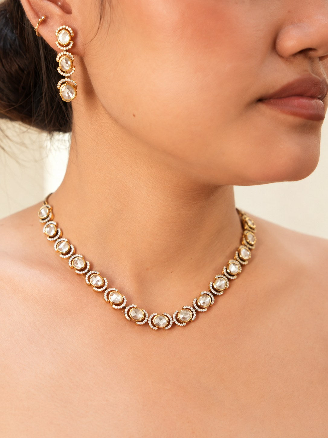 Elegant Antique Gold Victorian Choker Set
