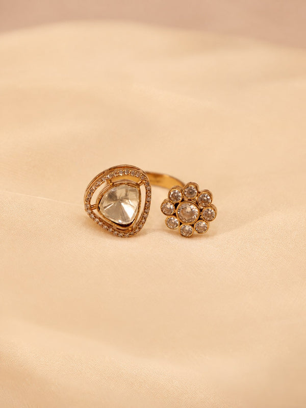 Antique Gold Dual-Design Statement Ring