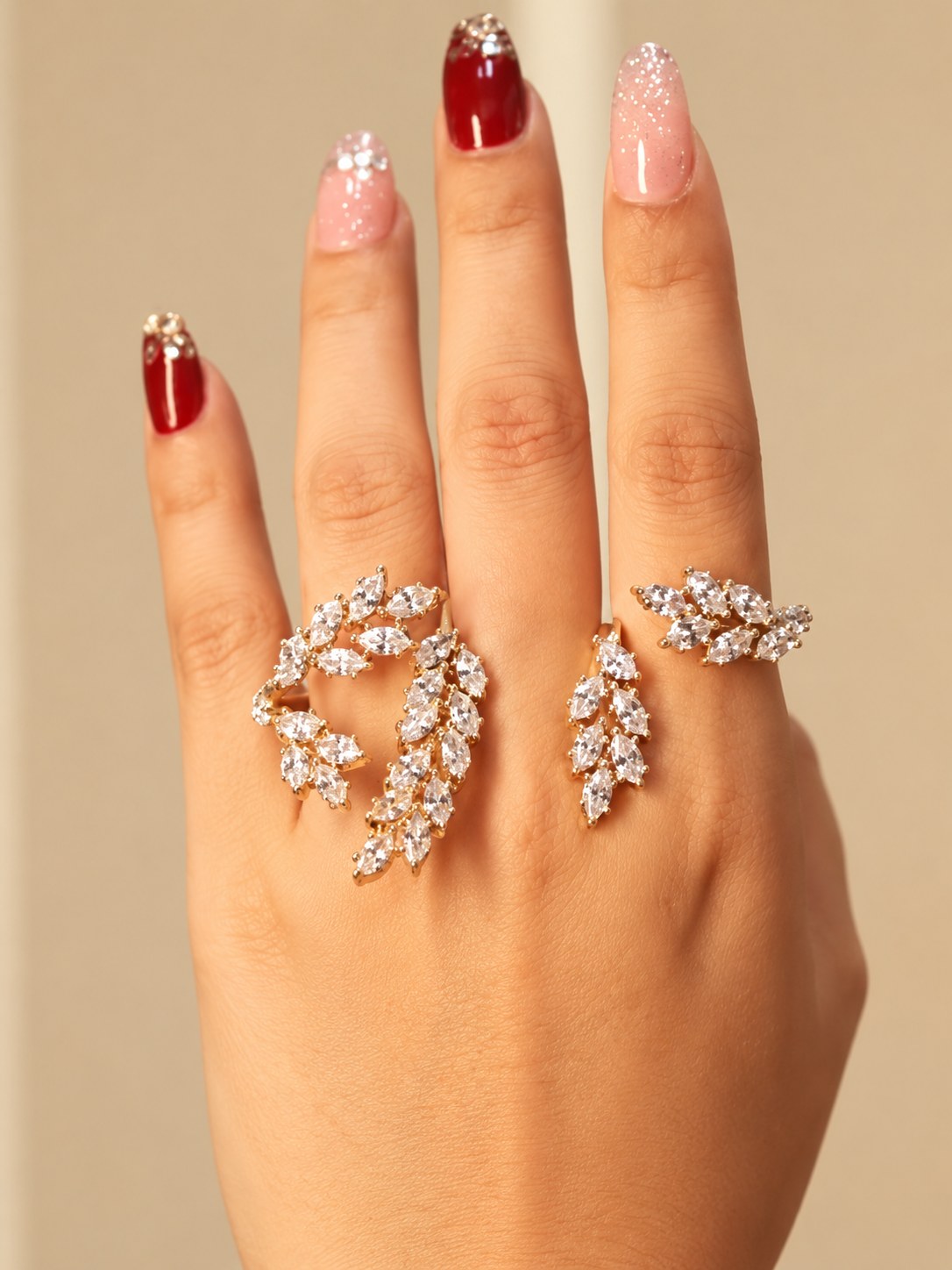 Regal Leaf Cluster Statement Ring