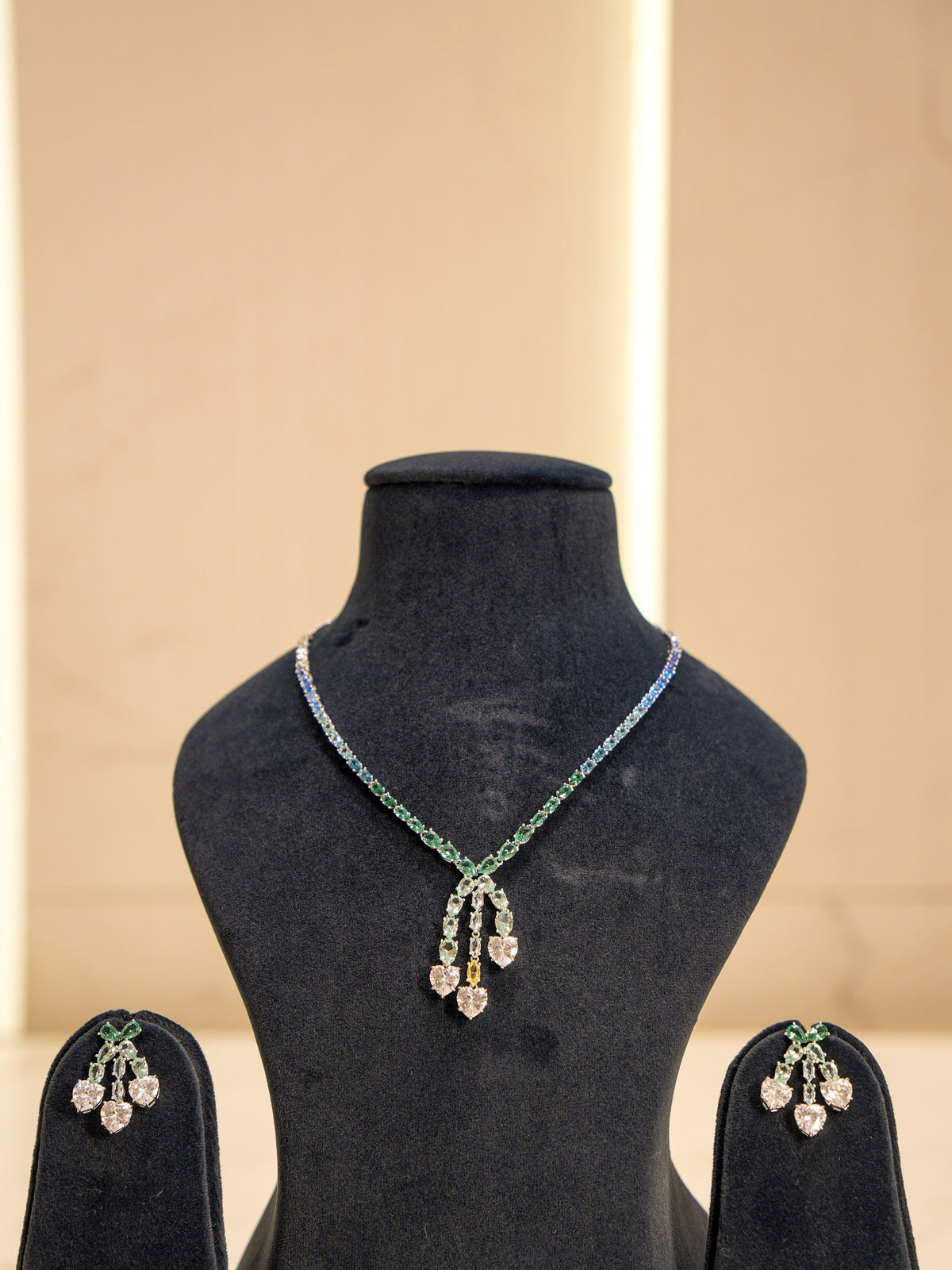Multi colour Silver AAA Zircon Statement Necklace