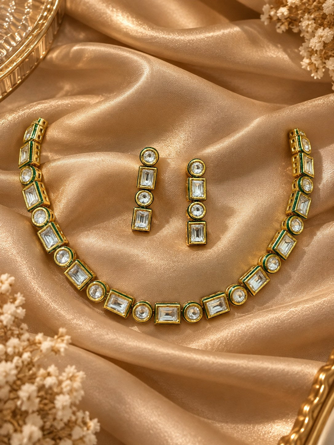 Elegant Green Kundan Choker Set