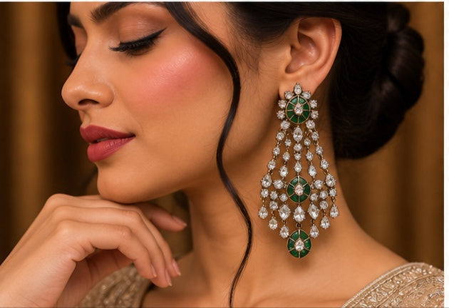 Emerald victorian side passa headpiece