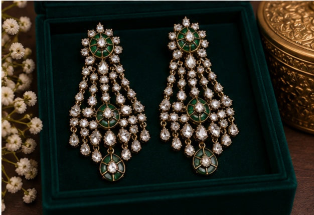 Emerald victorian side passa headpiece