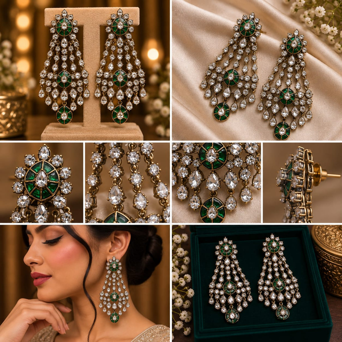 Emerald victorian side passa headpiece