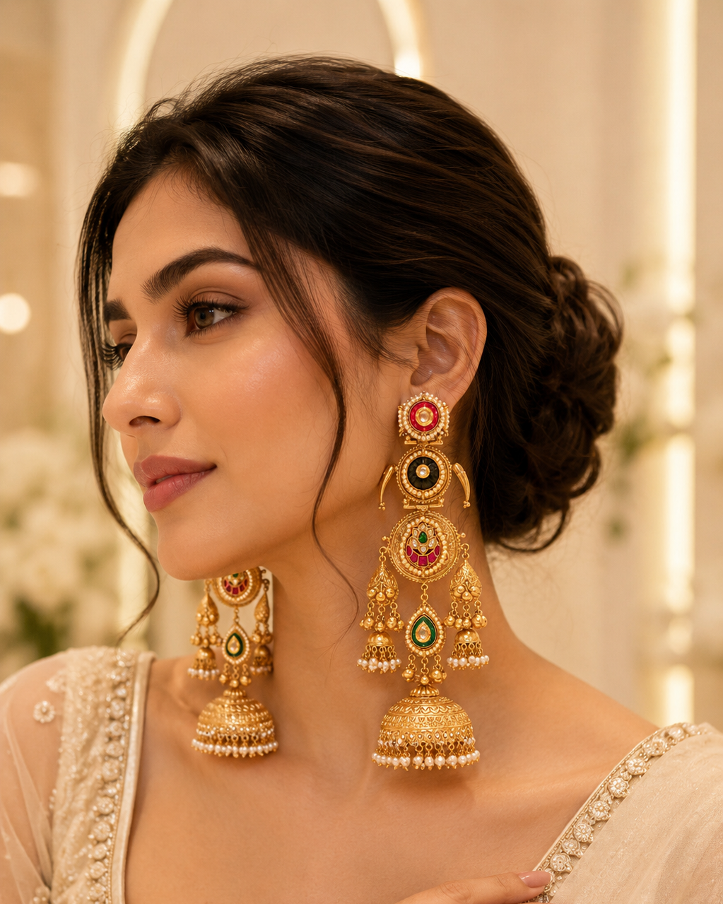 Amrapali-Inspired Tiered Jhumka Earrings