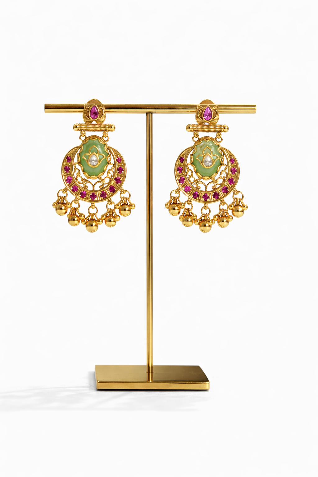 Ethnic bridal kundan temple necklace and earrings