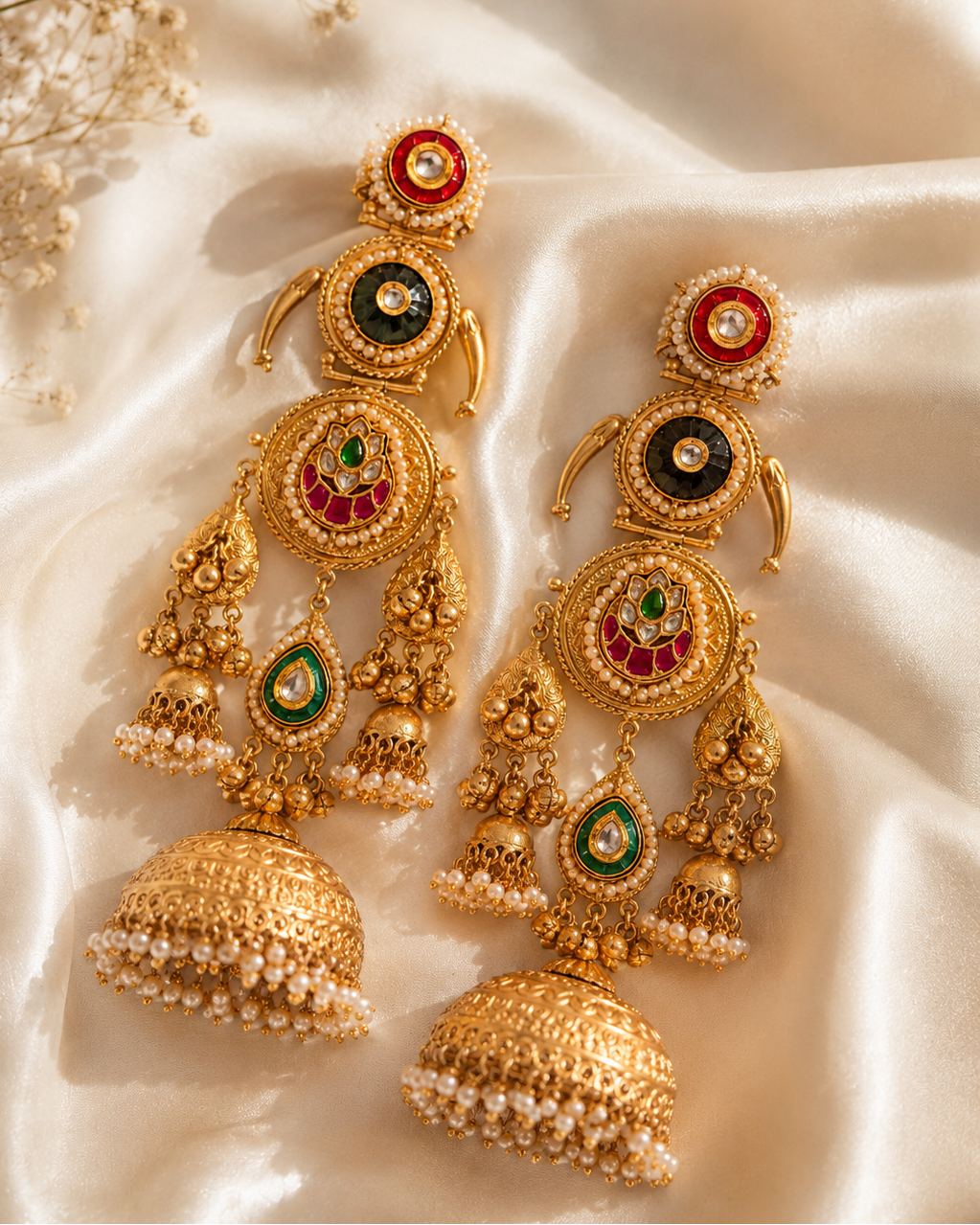Amrapali-Inspired Tiered Jhumka Earrings