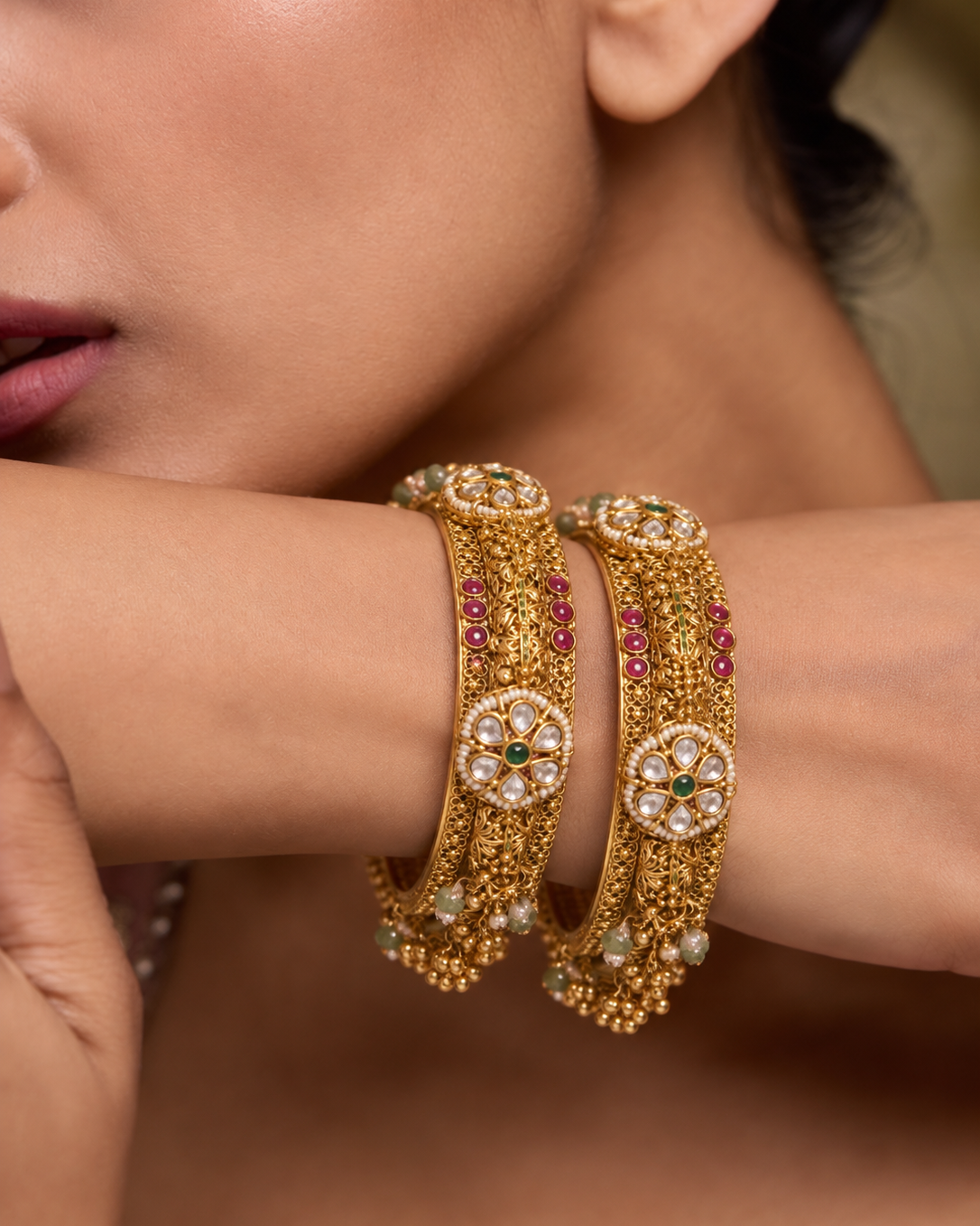 Temple Heritage South Gold Statement Bangles