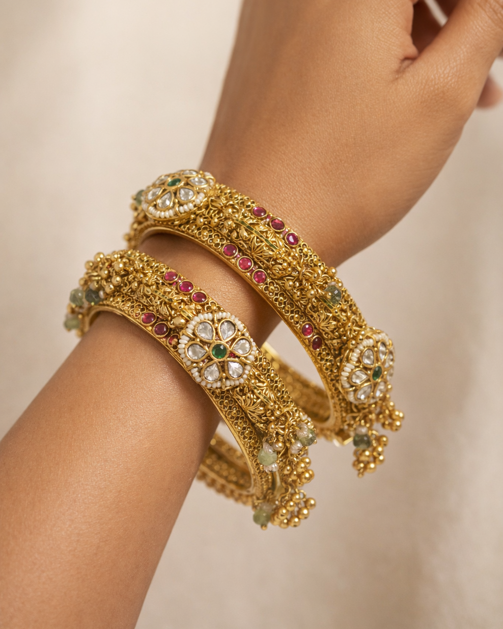Temple Heritage South Gold Statement Bangles